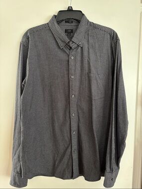 J. Crew Men’s Dark Gray Micro-Check Button-Down Shirt
